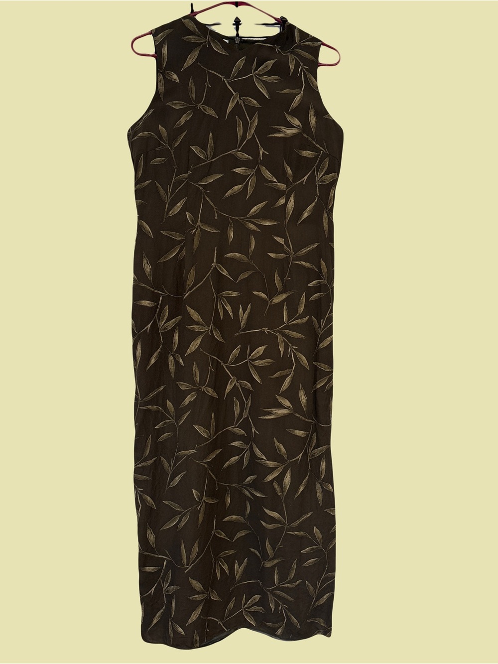 DUE per DUE vintage Collection Silk dress in Olive Green